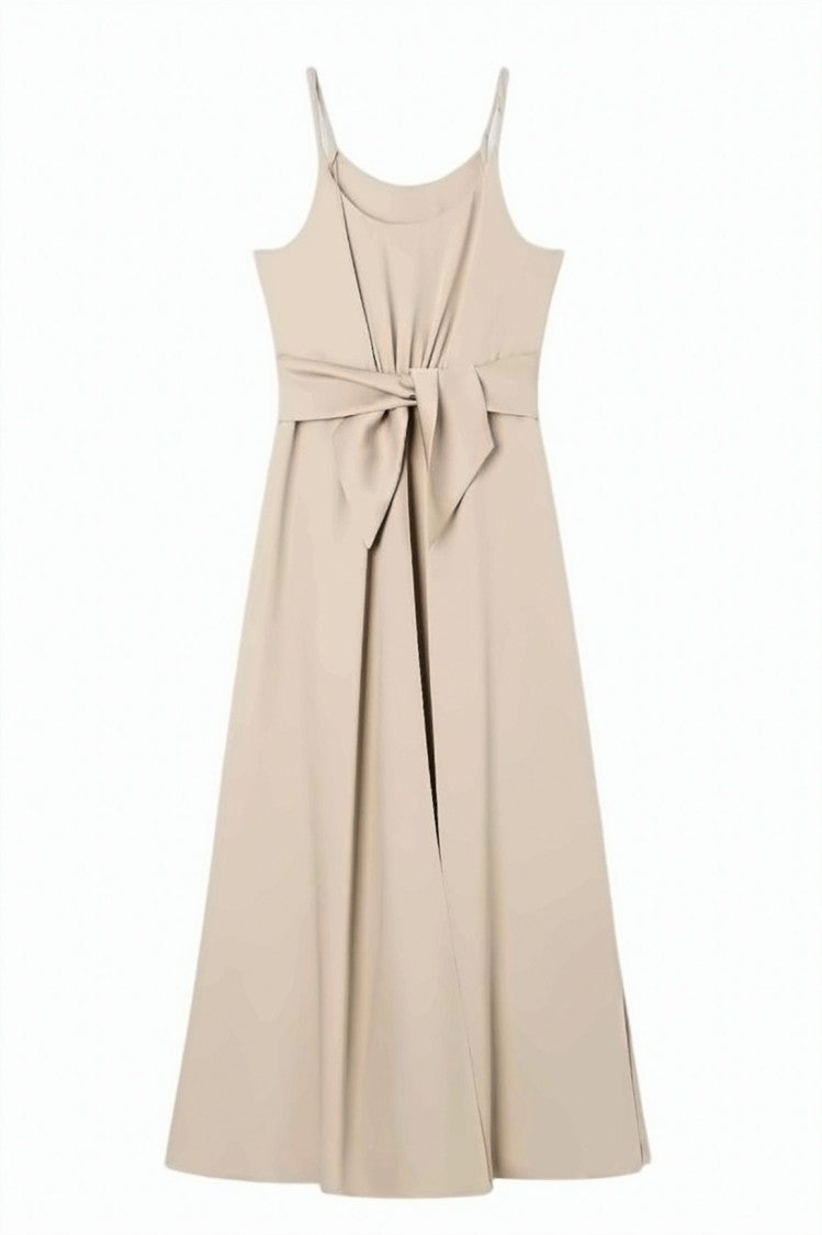 Emporio Armani Crepe Twill Torchon Straps Sash Dress