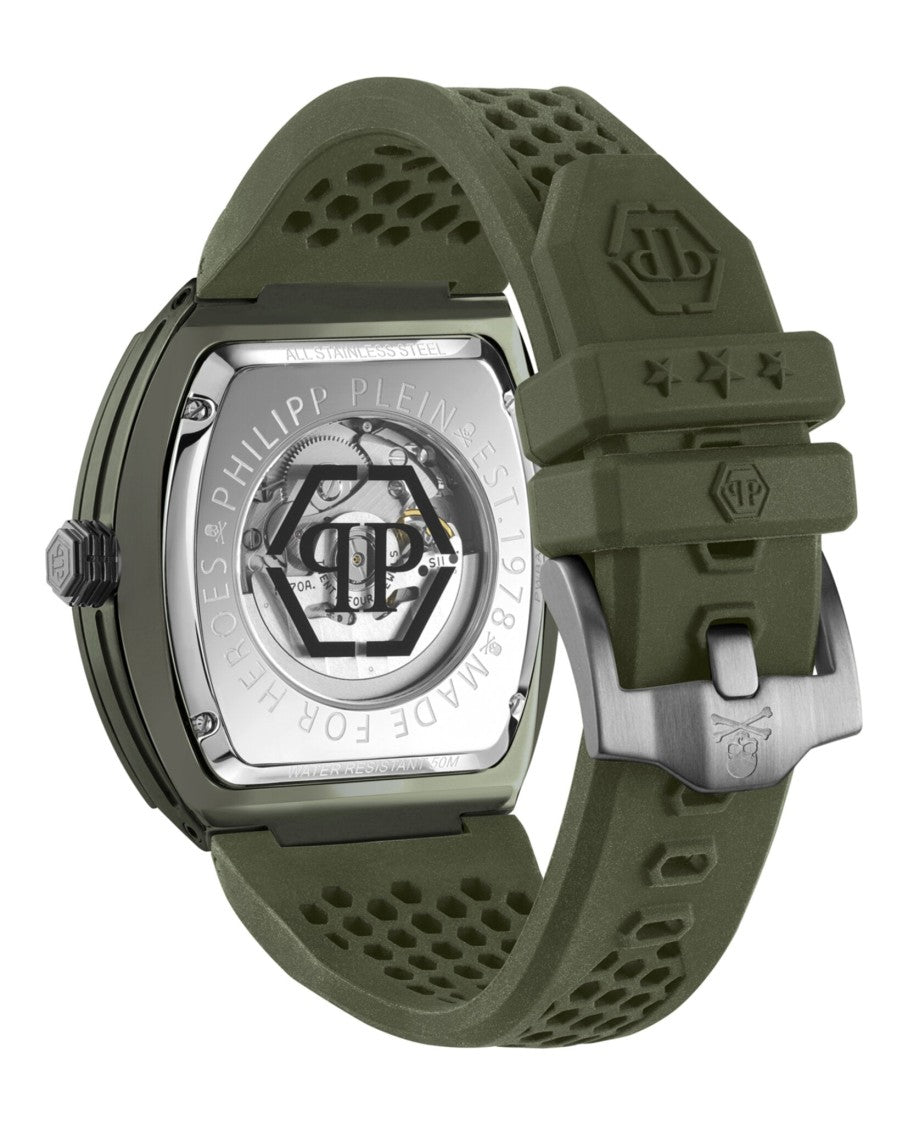 Philipp Plein Green Eco Ceramic Automatic Watch With Skeleton Dial