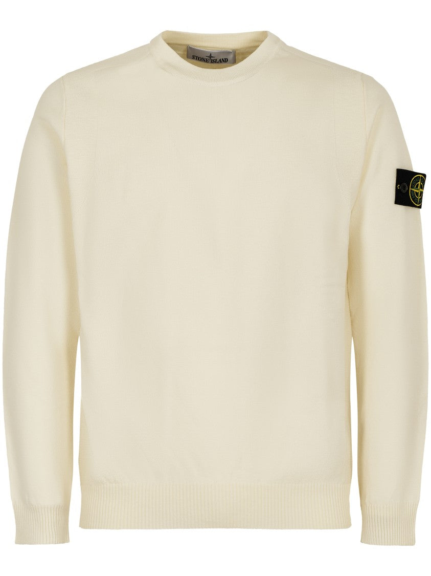 Stone Island Ribbed White Stone Island Sweater
