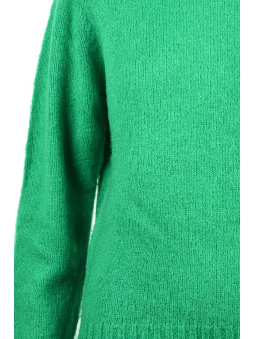 Aspesi Green Classic Wool Crewneck Sweater
