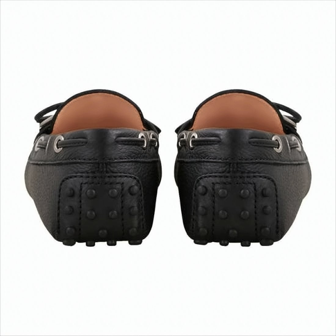 Tod's Black Leather Loafers With Moccasin Toe And Bow Detail