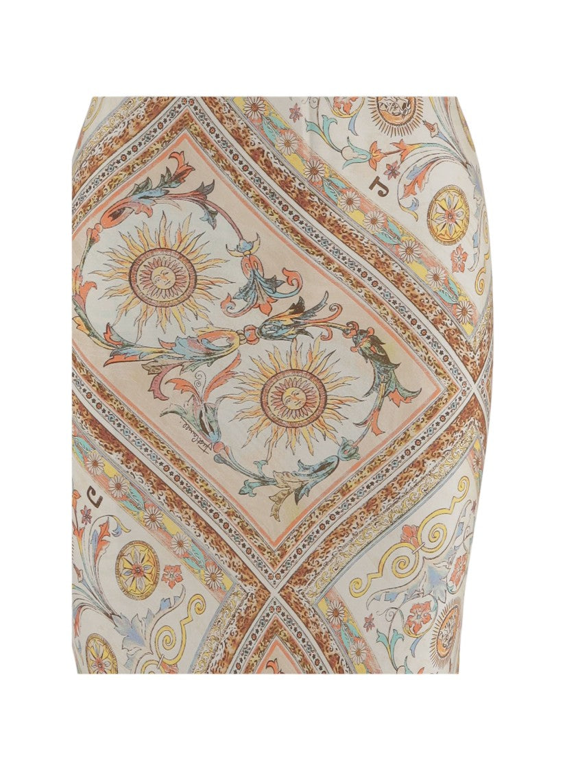 Just Cavalli Long Flowing Viscose Dress With Intricate Patterned Print