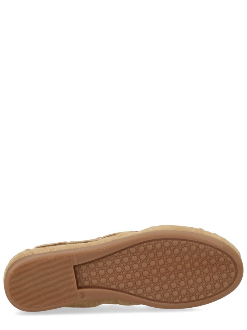 Alohas Tan Rowan Hand-Stitching Suede Loafers
