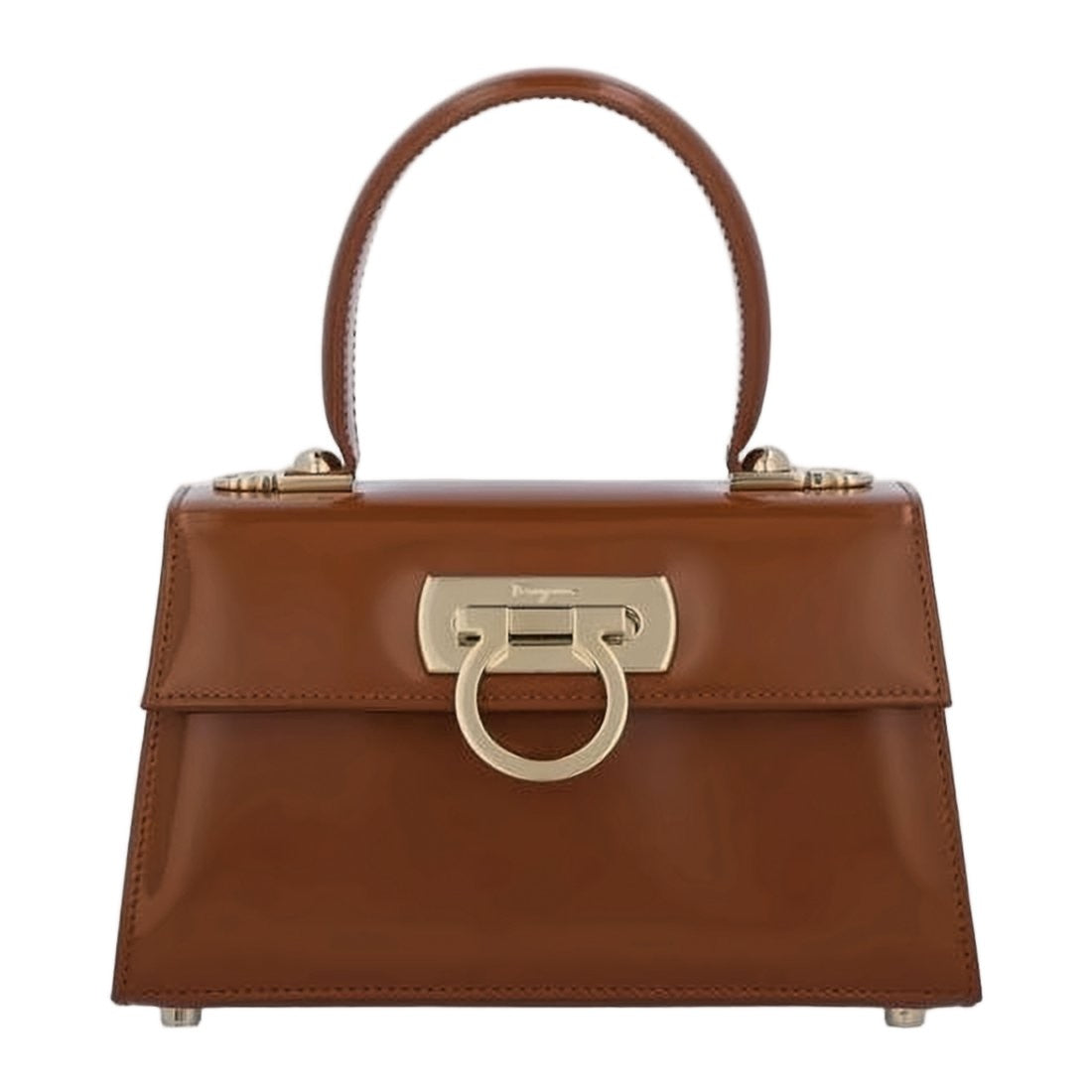 Ferragamo Structured Smooth Calfskin Leather Tote Bag