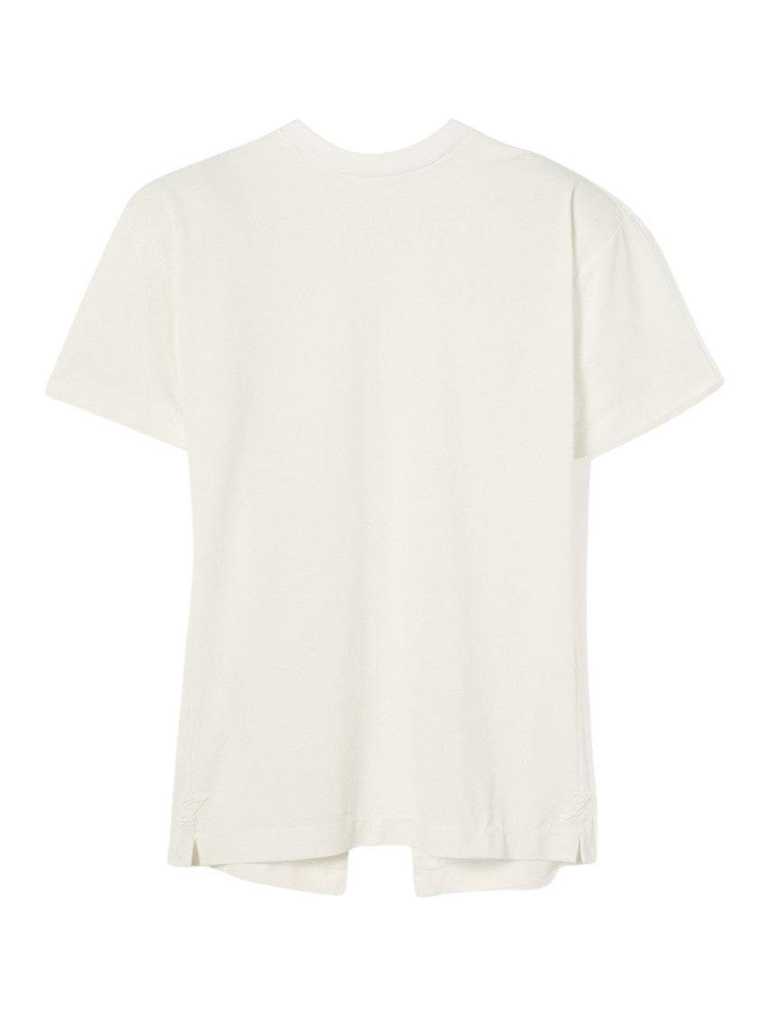 Jacquemus White Round Neckline Side Slits T-Shirt