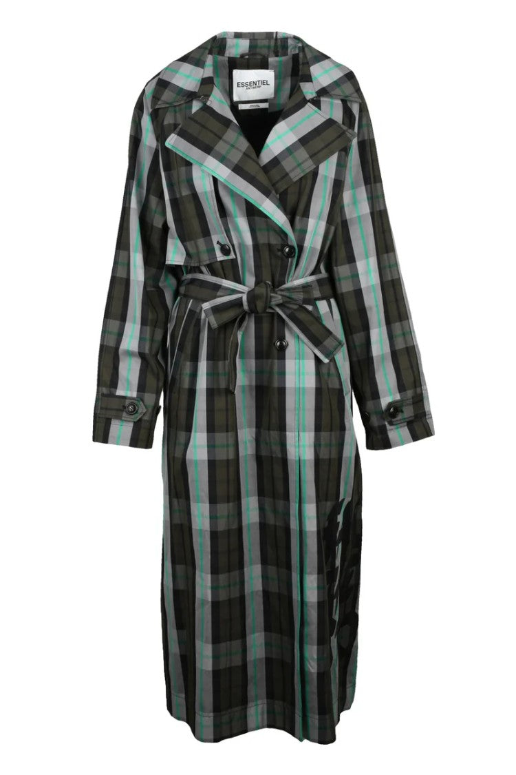 Essentiel Antwerp Essentiel Antwerp Trench Coat Cotton/Polyamide - Grey/Green