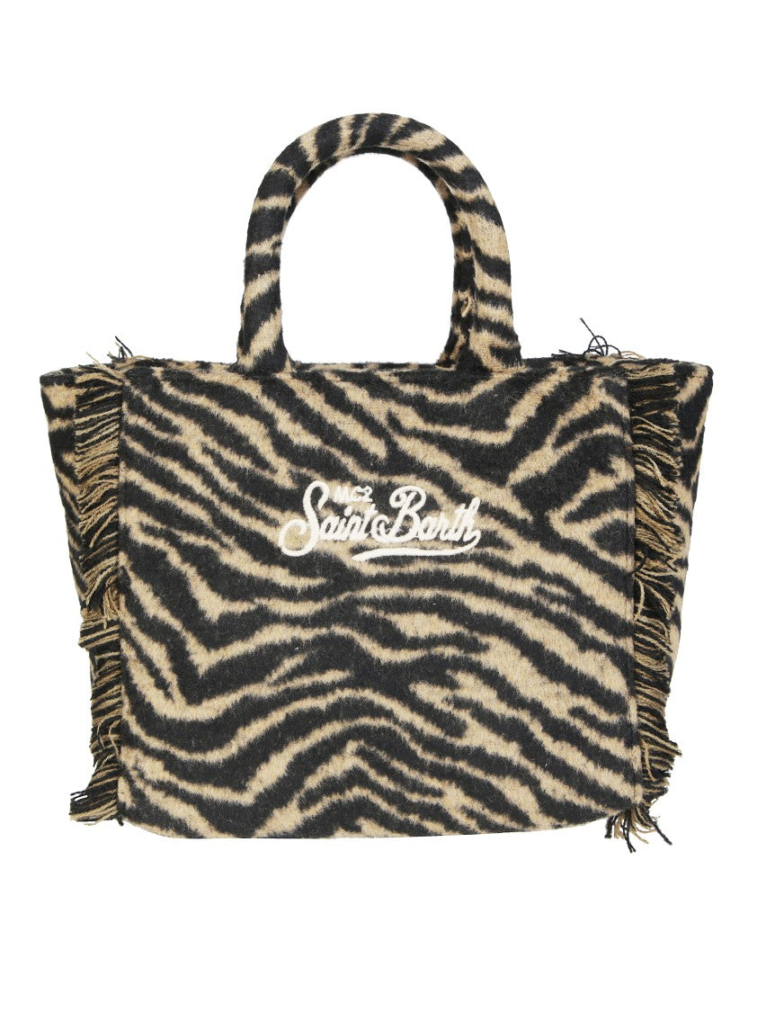 Mc2 Saint Barth Vanity Mini Felt Zebra Handbag