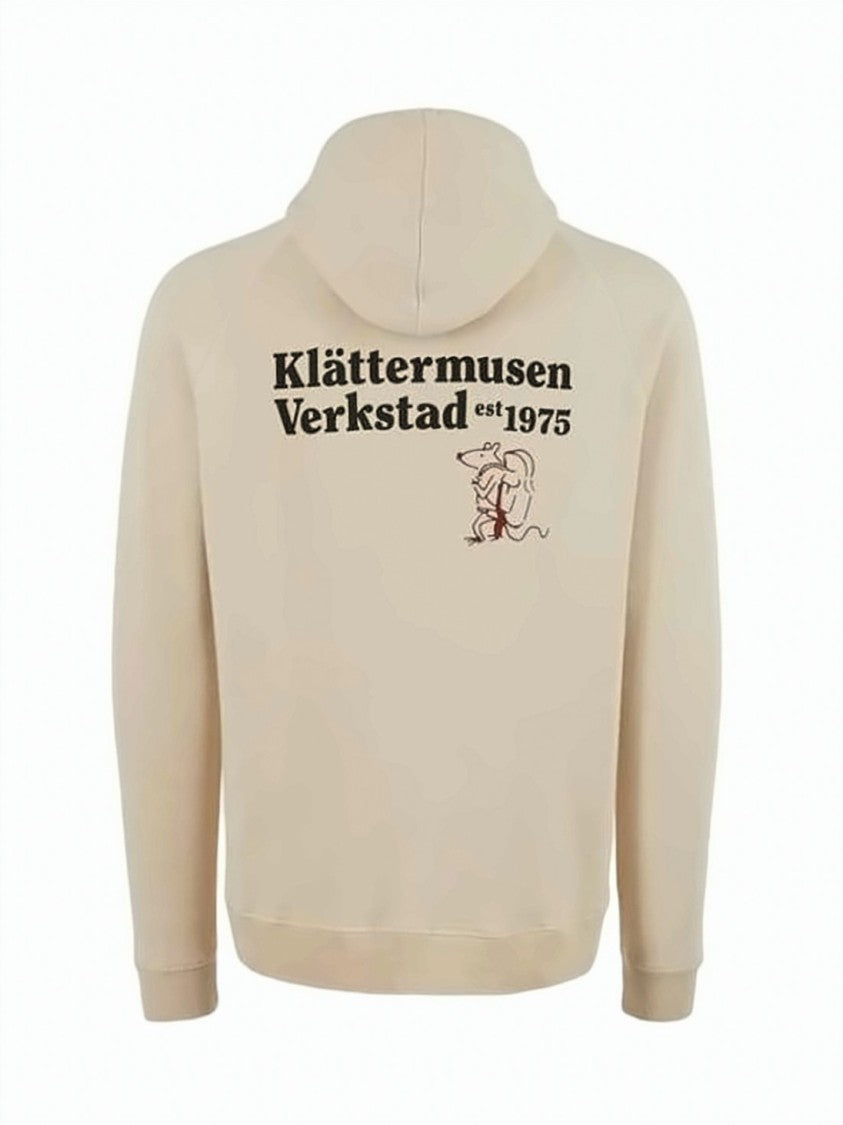 Klattermusen Hooded Sweatshirt In Soft Neutral Beige With Graphic Design