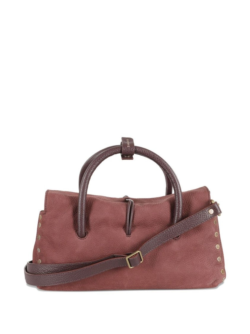 Zanellato Structured Red Calfskin Handbag With Gold-Tone Clasp