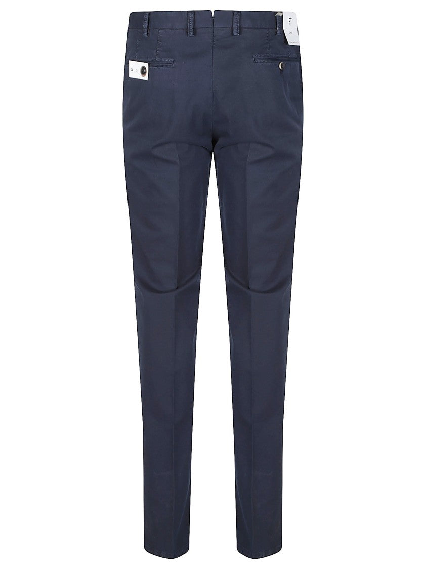 Pt Torino Slim Mid-Rise Tailored Cotton Pants