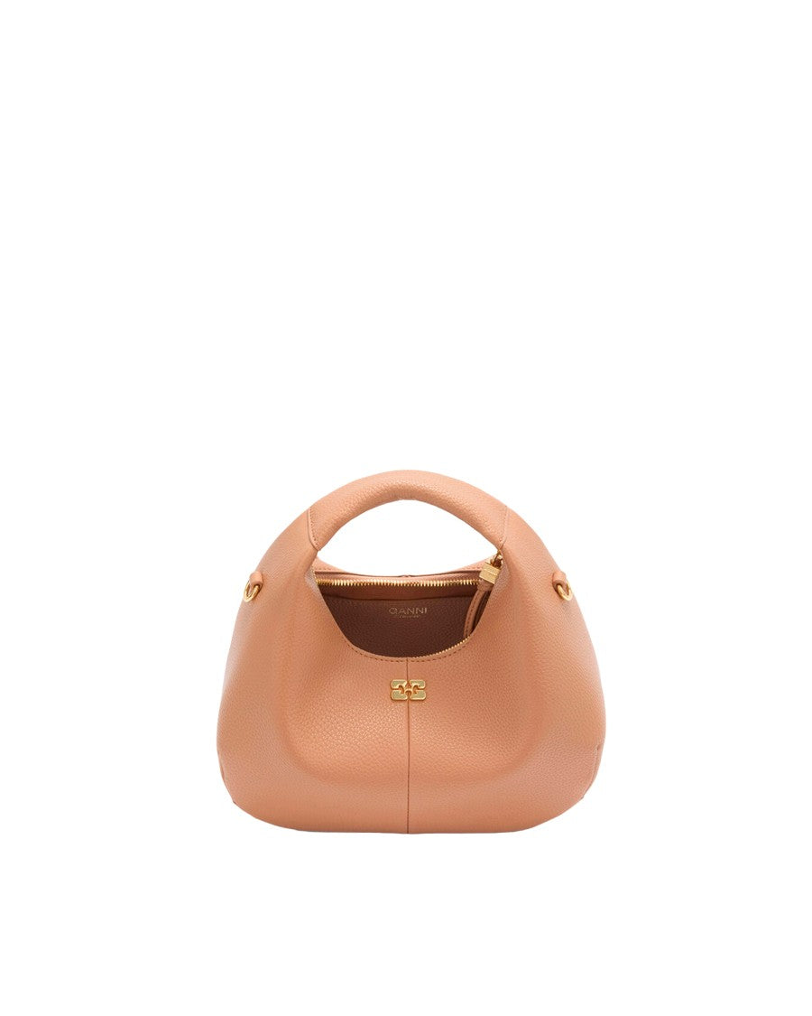 Ganni Tawny Birch Mini Hobo Polyurethane Bag