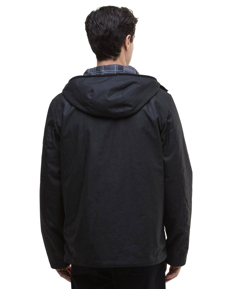 Barbour Black Leather Blane Wax Jacket