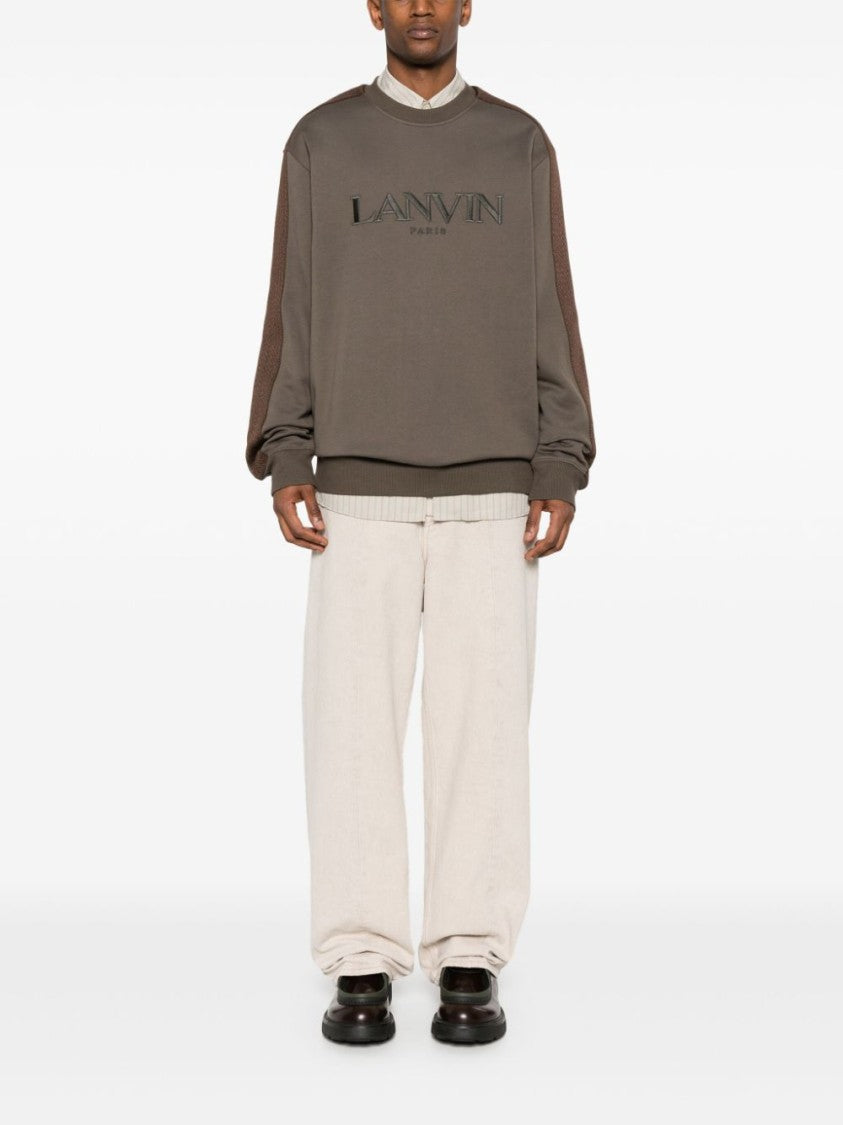 Lanvin Dark Olive Green Cotton Jersey Sweatshirt