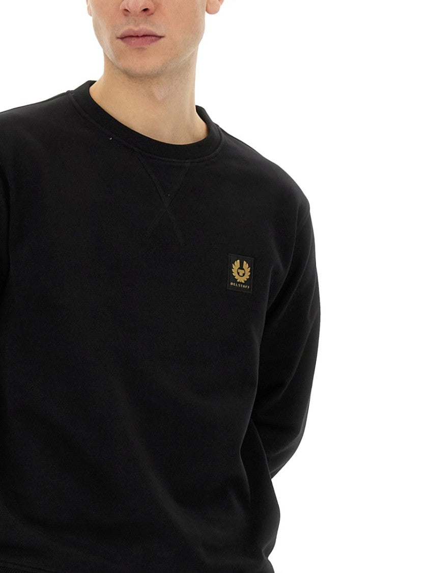 Belstaff Regular Fit Cotton Sweatshirt With Logo Patch