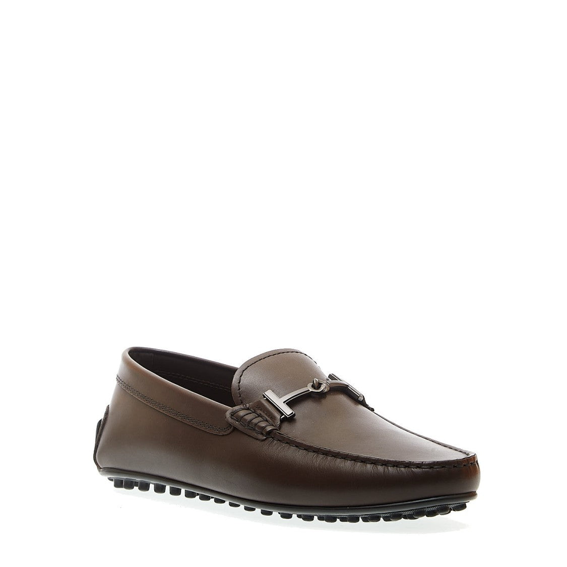 Tod's City Gommino In Brown Leather Buckle