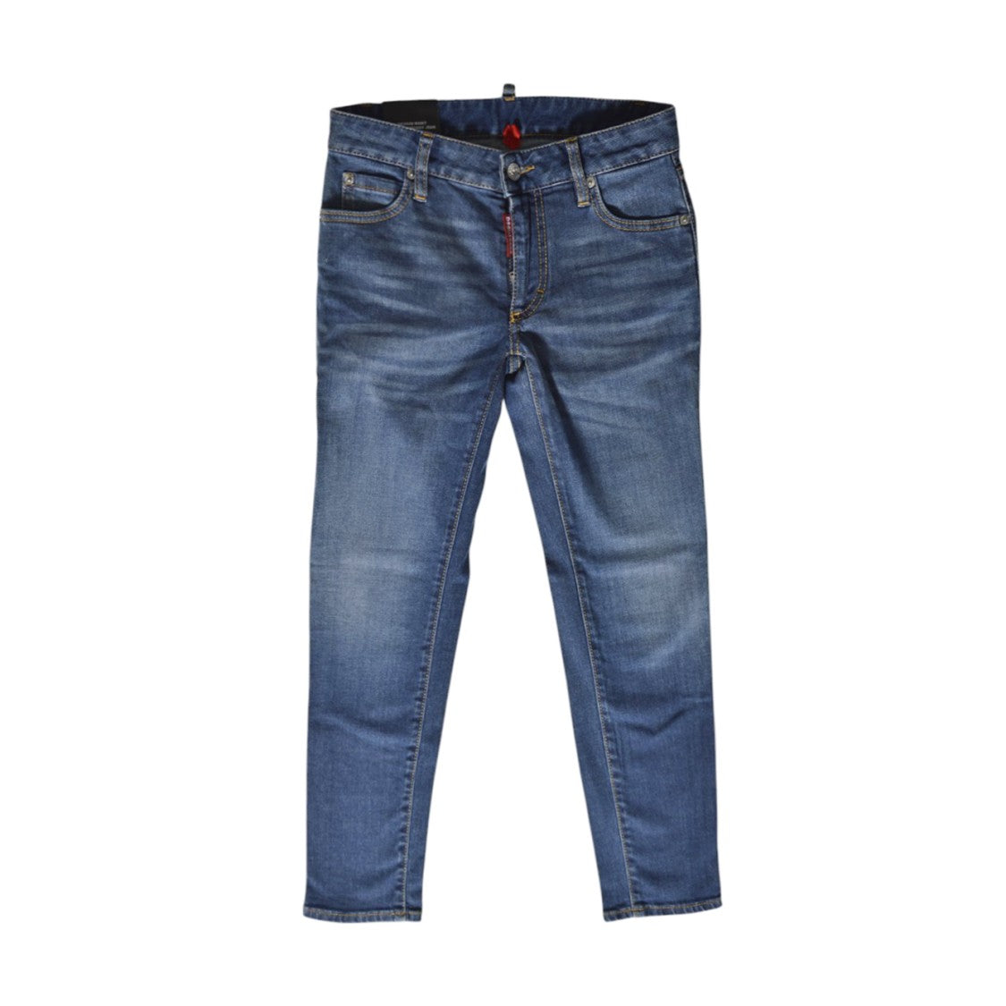 Dsquared2 Blue Mid-Rise Cropped Twiggy Jeans