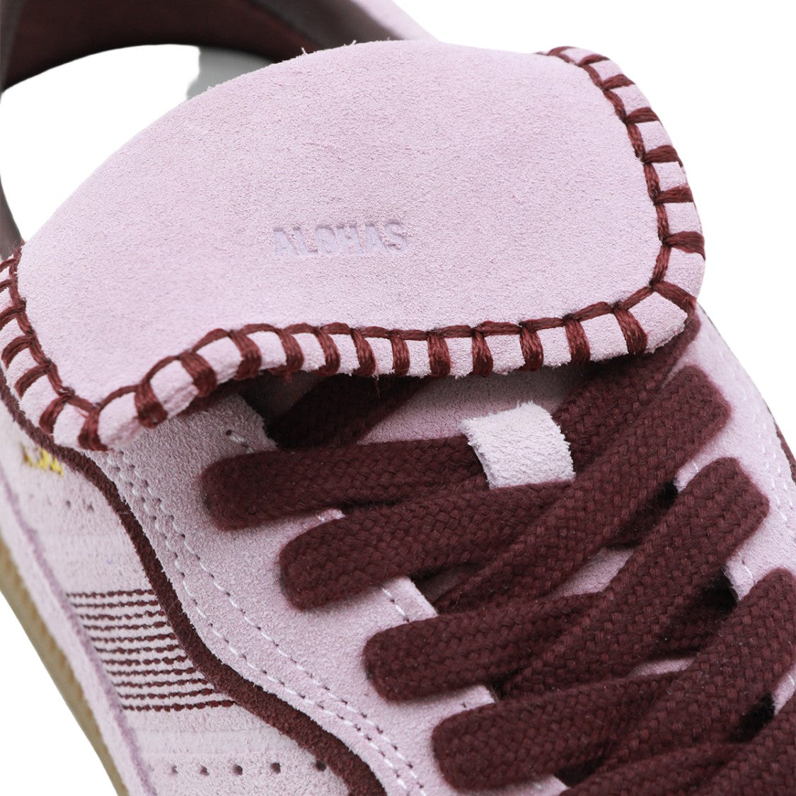 Alohas Soft Suede Sneakers With Burgundy Accents
