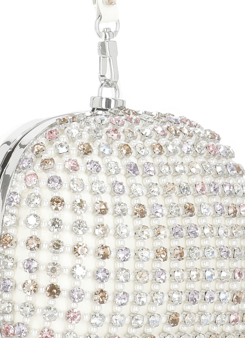 Self-Portrait Multicolored Strass-Embellished Clutch Bag