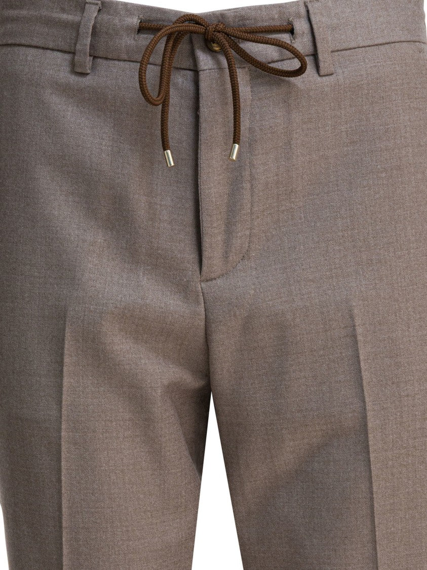 Briglia Tailored Beige Trousers With Mid-Rise Waist