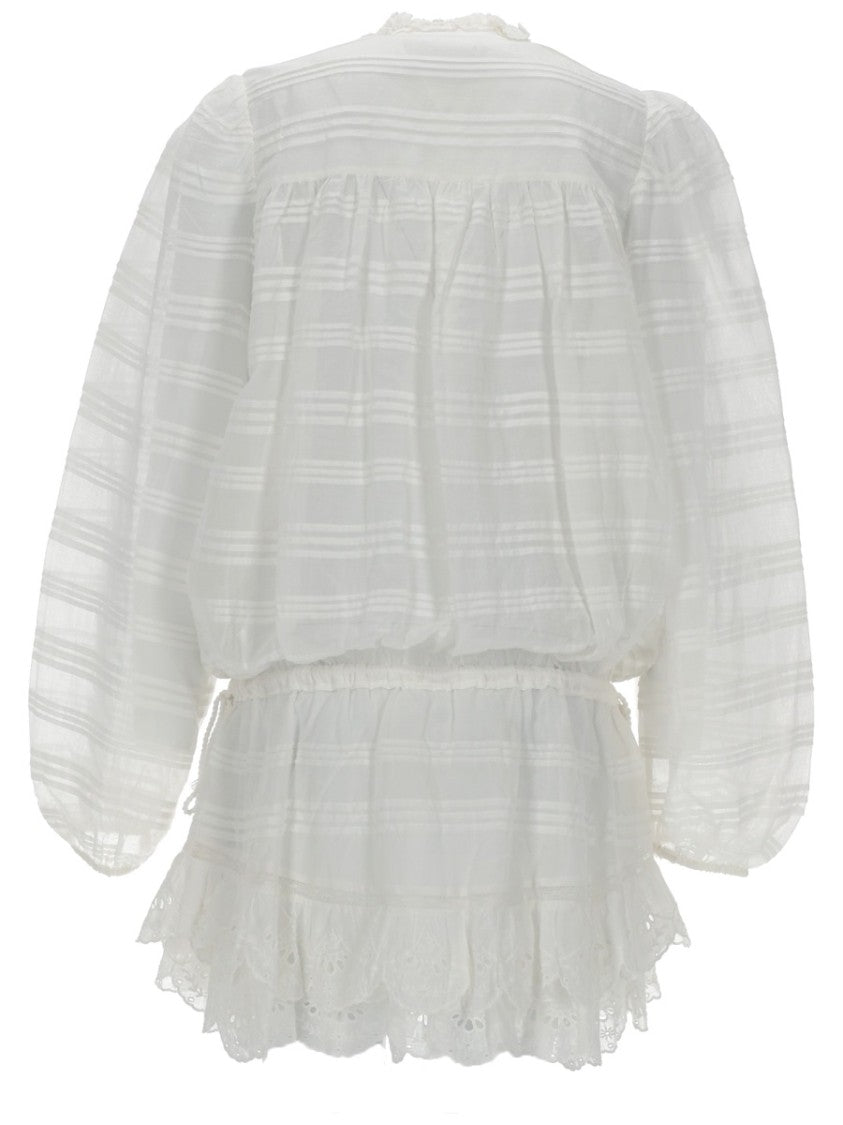 Isabel Marant Étoile Preya Eyelet Lace Puffed Mini Dress