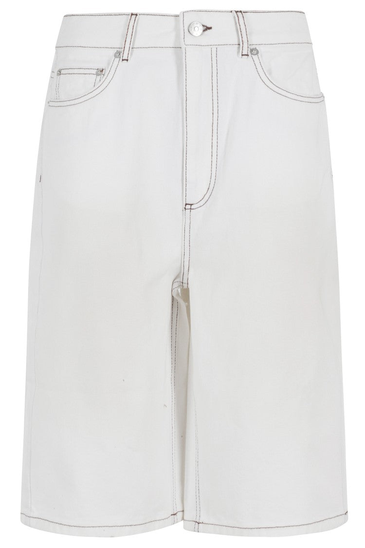 Herskind White Emily Five-Pocket Cotton Denim Shorts