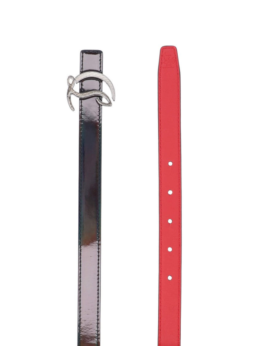 Christian Louboutin "Cl Logo" Reversible Belt – Black/Red