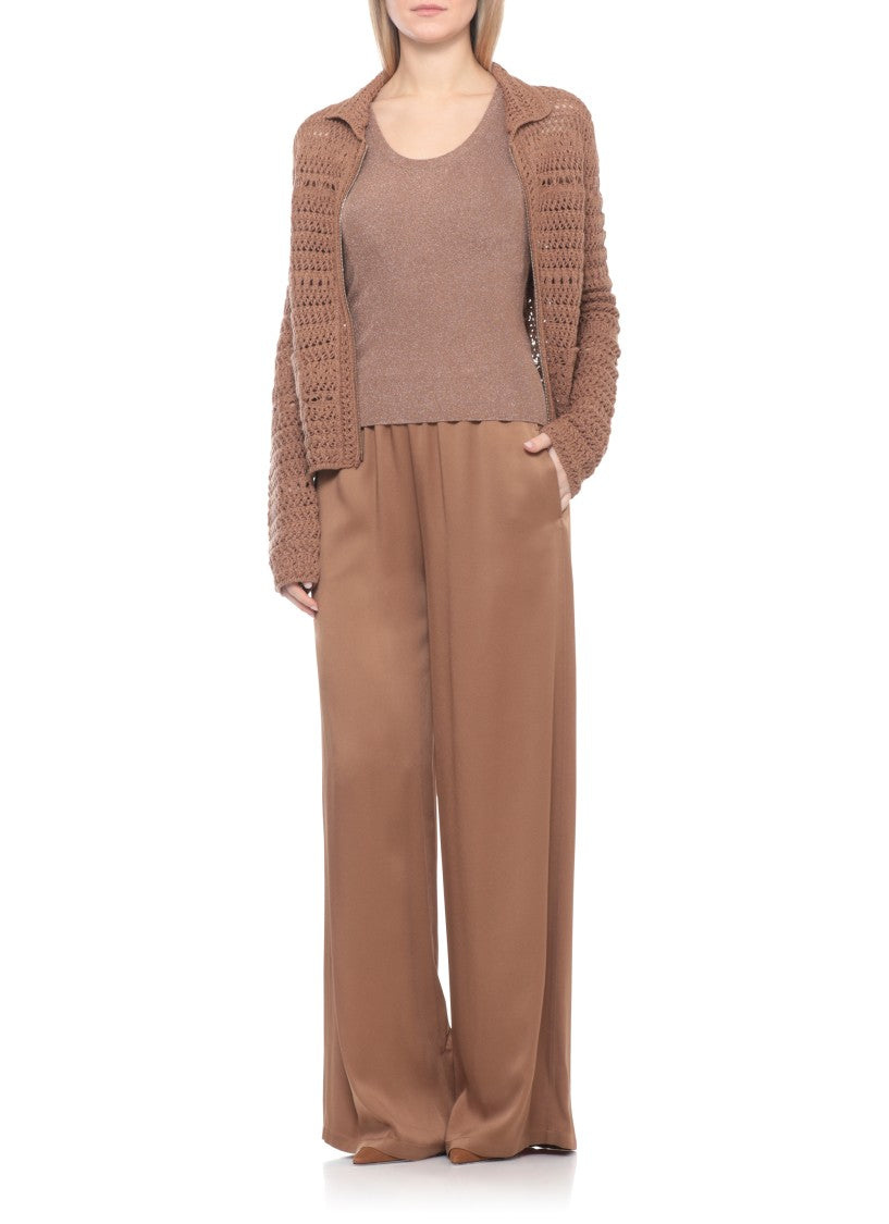 Fabiana Filippi Brown Lurex Viscose Tank Top