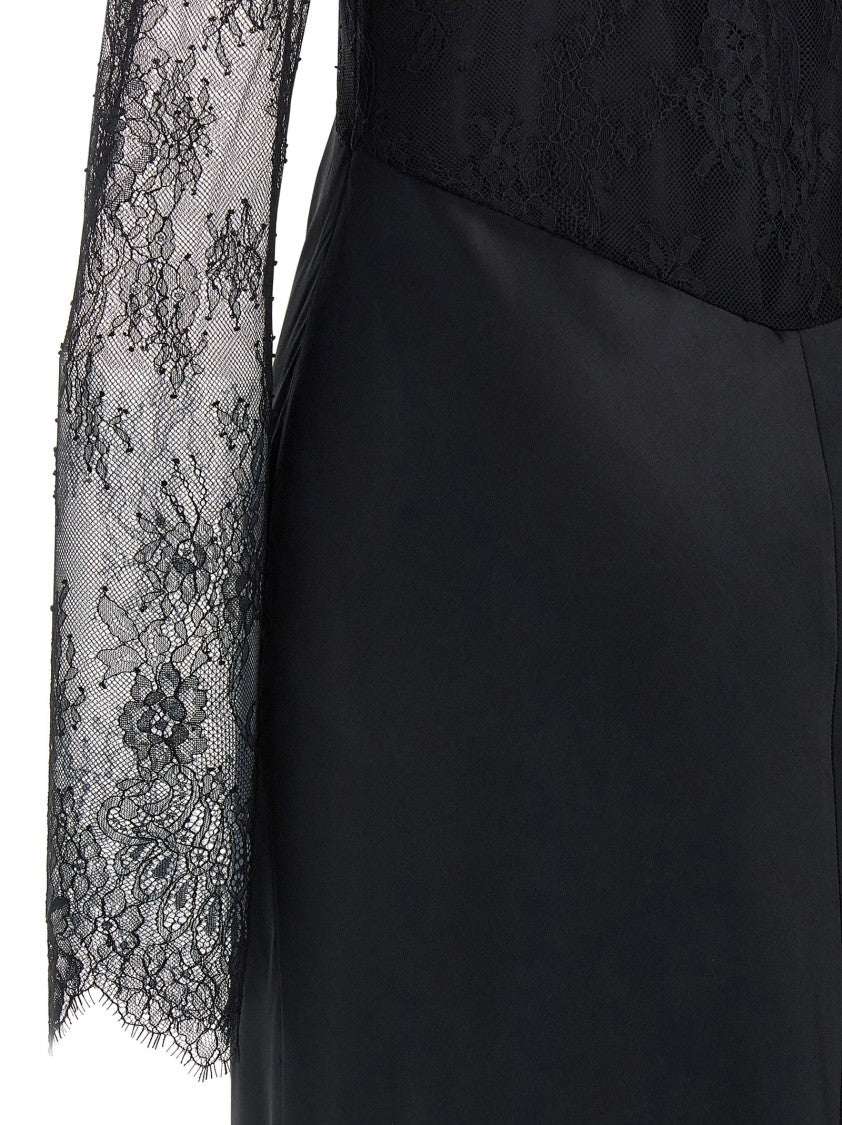 Alberta Ferretti Lace Satin Dress