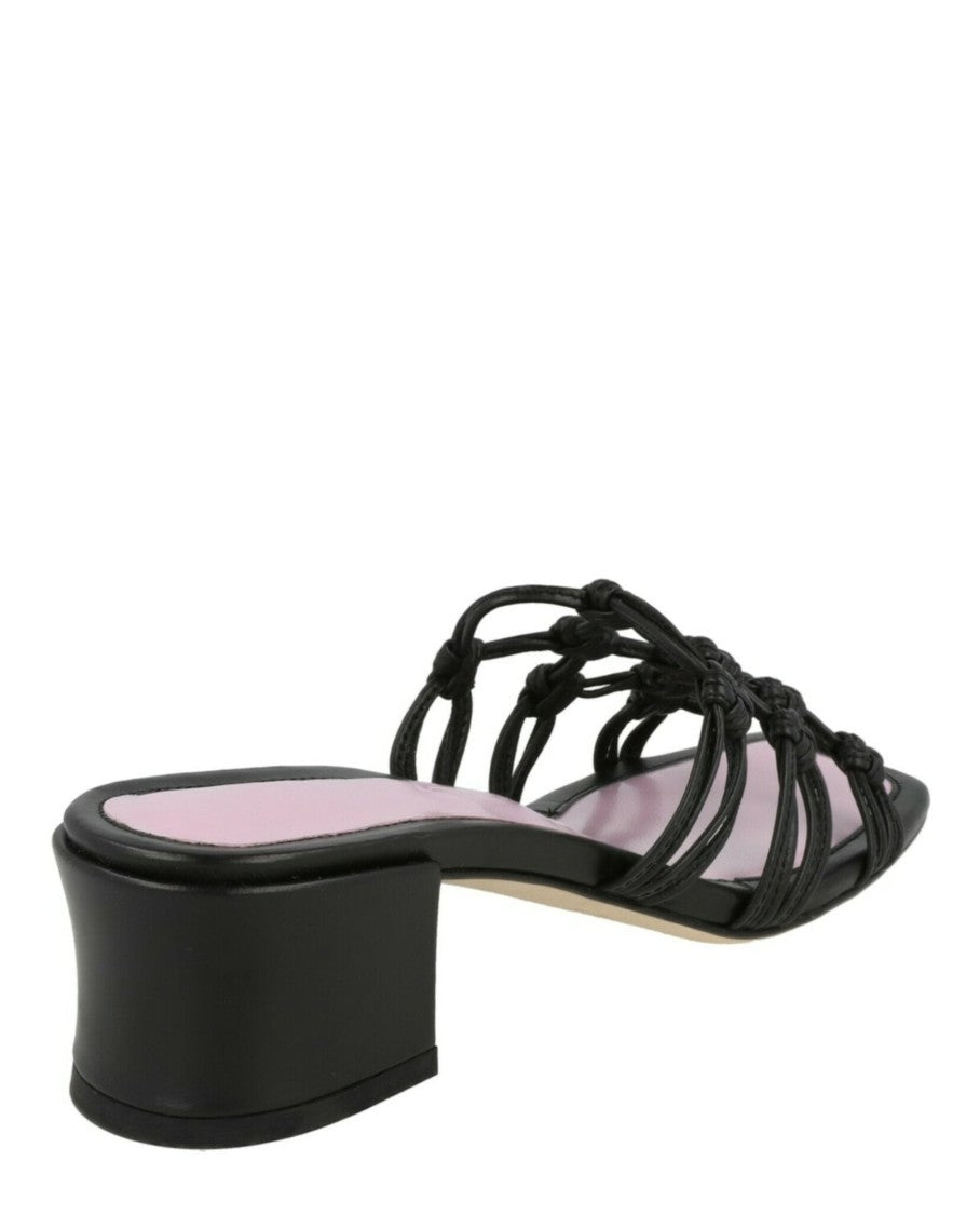 By Far Marsha Knotted Leather Mule Sandals