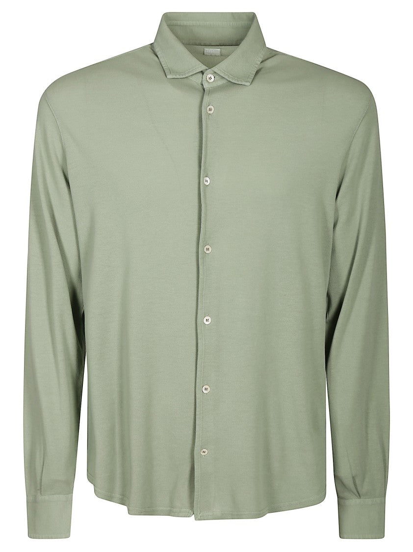 Fedeli Superlight Piquet Cotton Shirt With Classic Collar