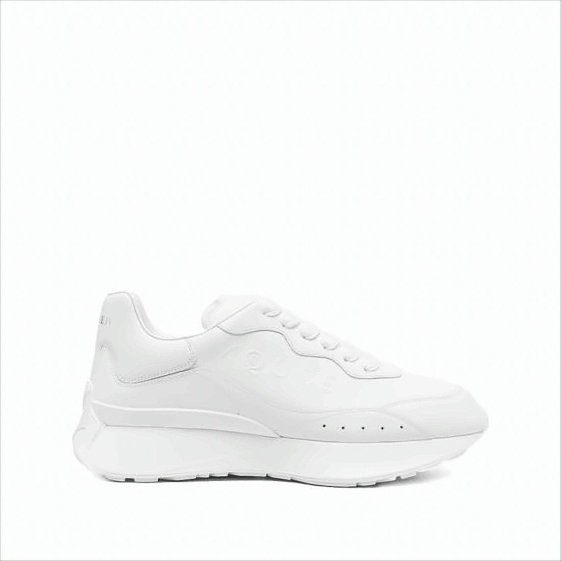 Alexander Mcqueen Minimalist White Calf Leather Sneakers