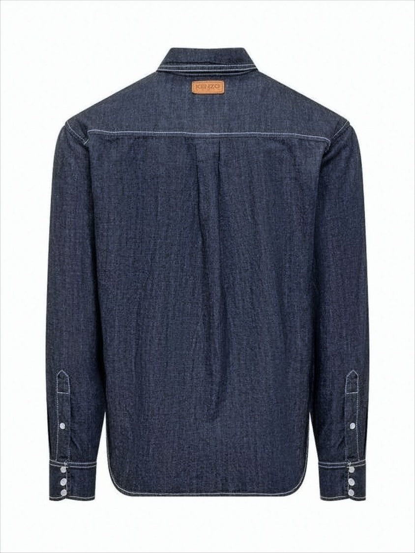 Kenzo Denim Shirt With Classic Button-Up Design And Embroidered Detail
