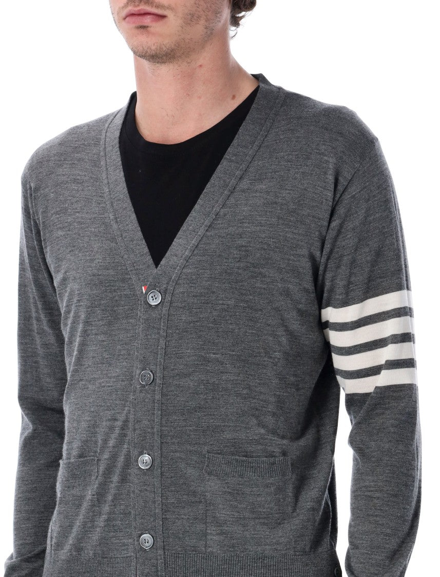 Thom Browne Wool 4-Bar V-Neck Cardigan