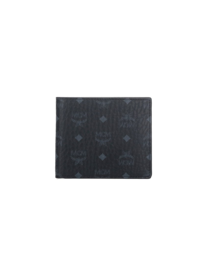 Mcm Logo Bi-Fold Wallet Black