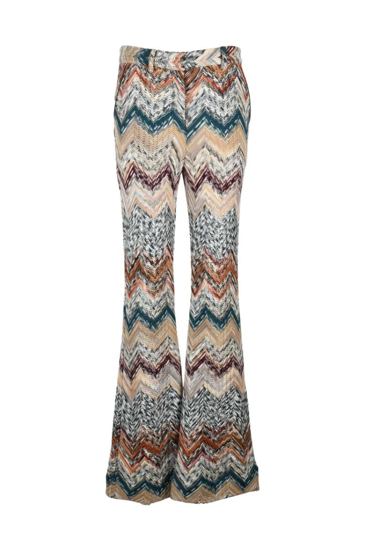 Missoni Knitted Bell Bottom Trousers - Beige
