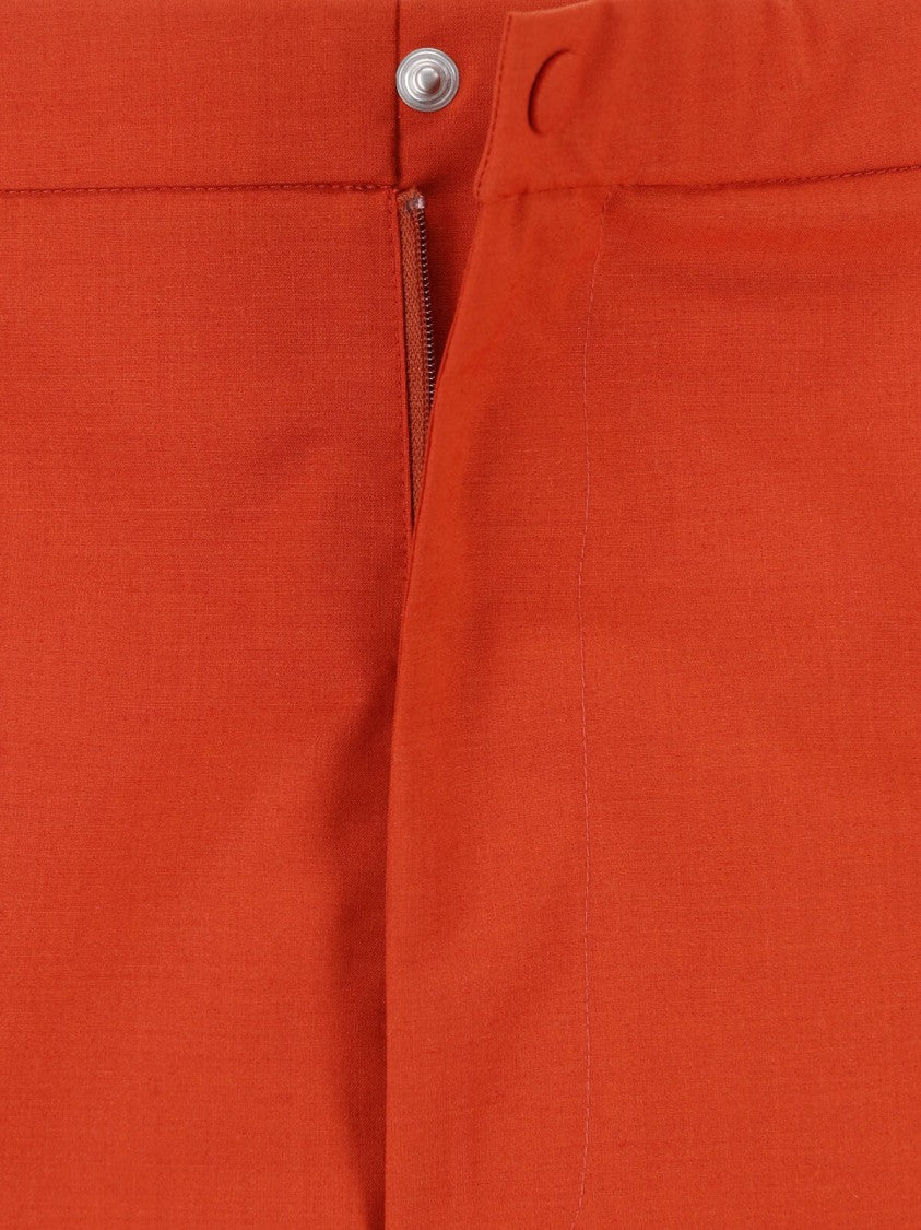 Lacoste Orange Wide-Leg Taffeta Elastic Trousers