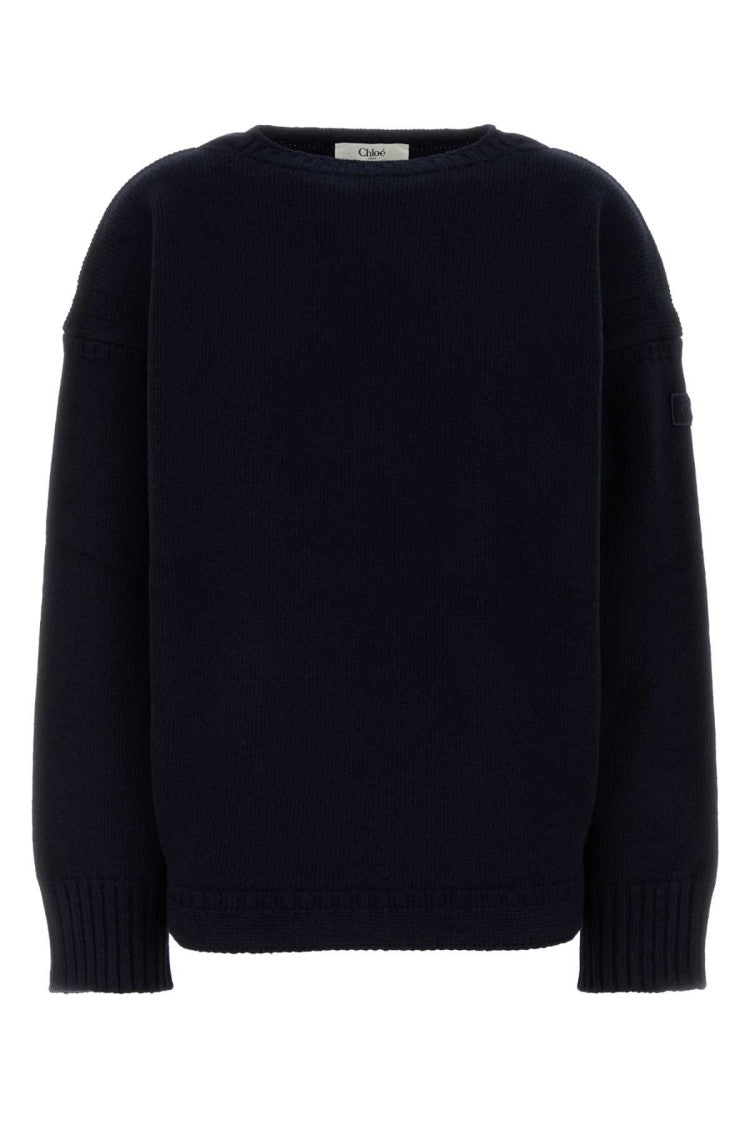 Chloé Dark Blue Wool Blend Sweater