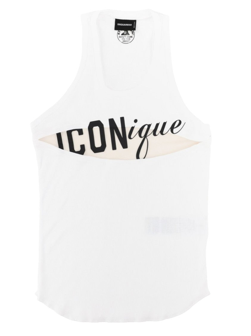 Dsquared2 Iconique Chest Cut-Out Cotton Top