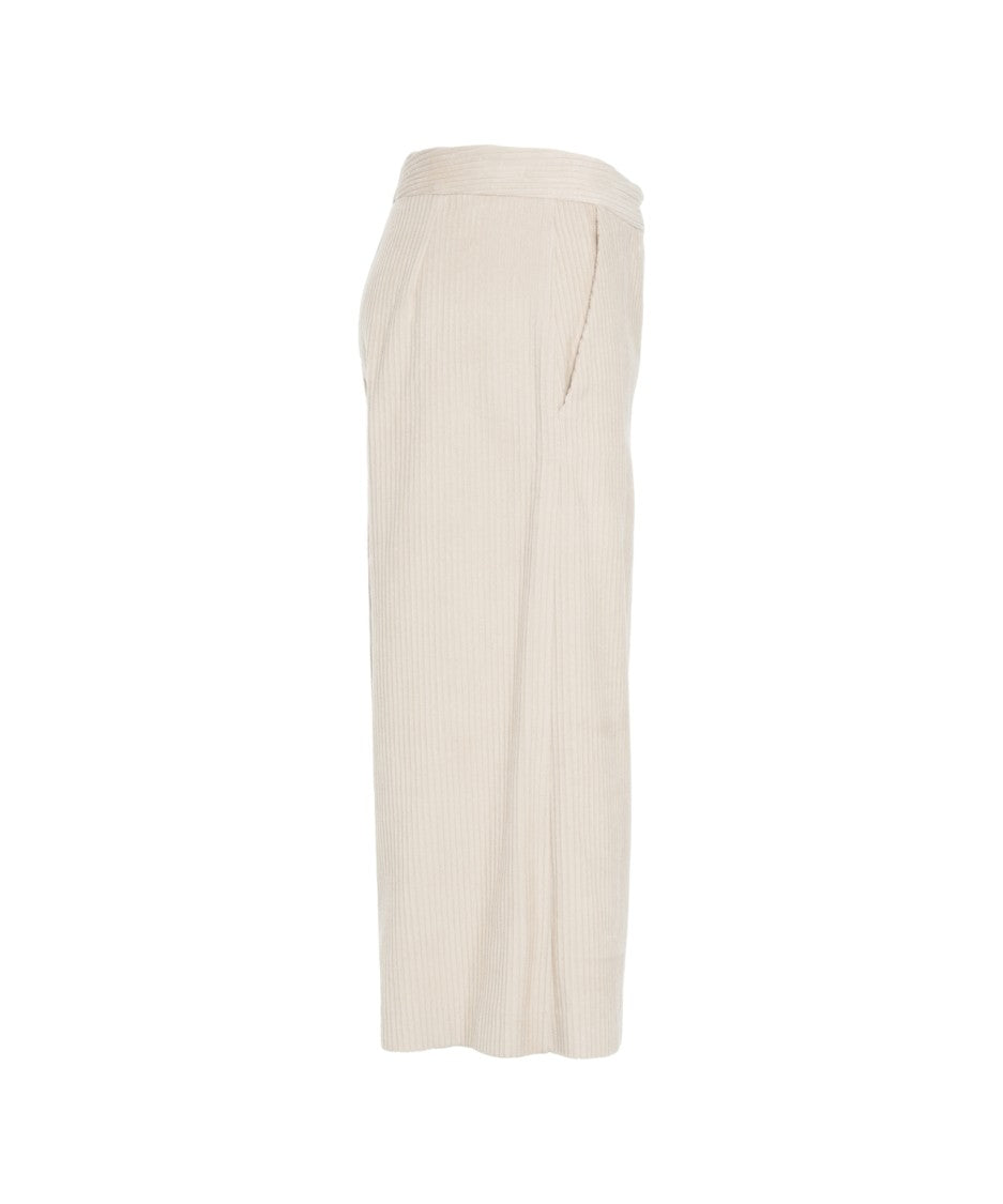 Ottod'ame High-Waisted Cropped Culottes With Pleats