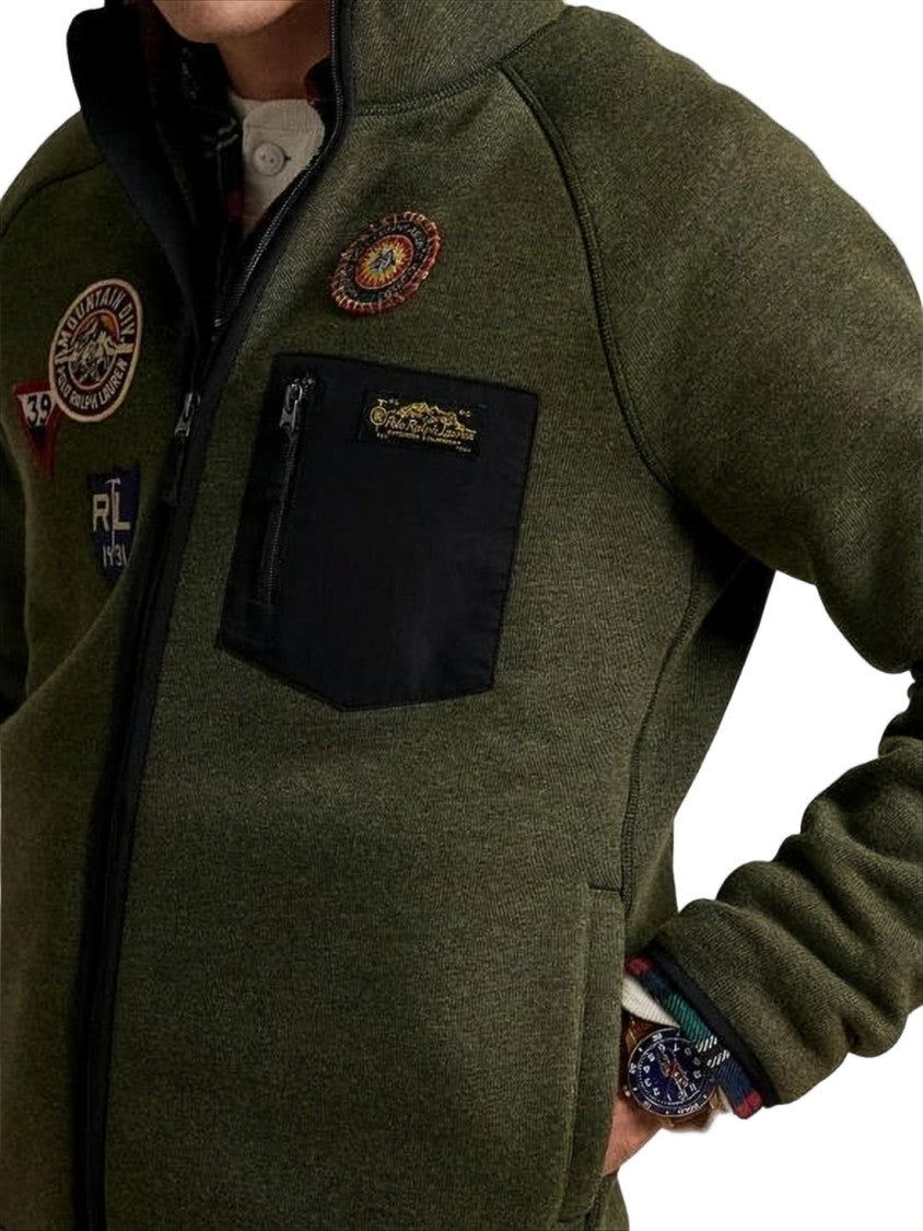 Polo Ralph Lauren Textured Green Jacket With Stand Collar