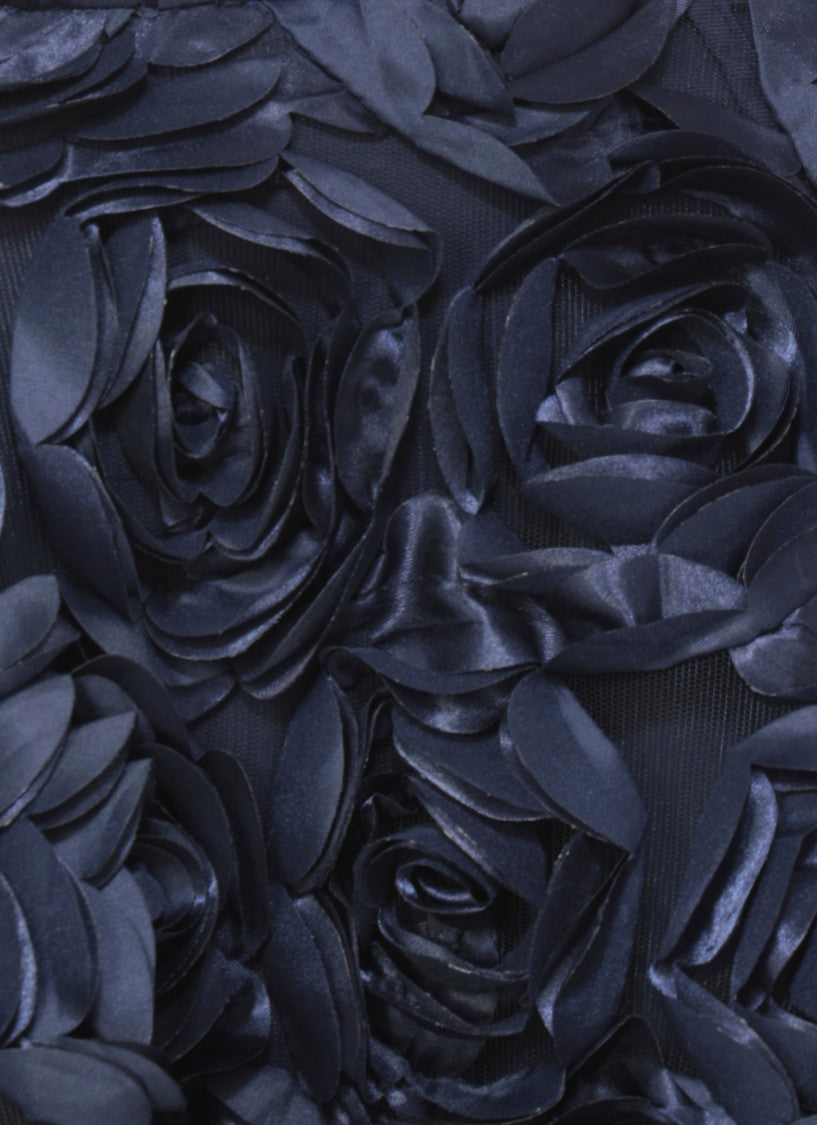 Rotate Black Skirt With All-Over Embossed Rose Detailing