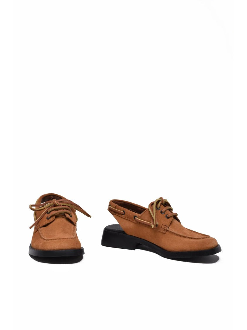 Camper Dana Brown Moccasin-Inspired Suede Sandals