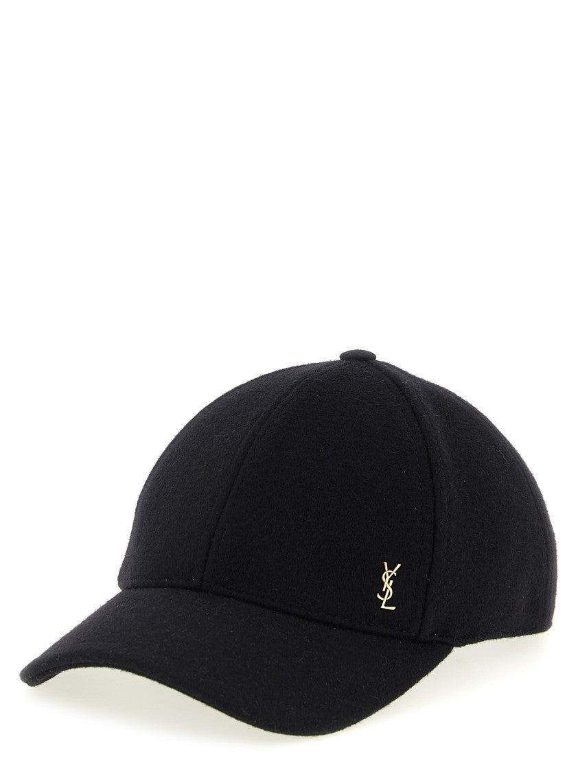 Saint Laurent Structured Black Wool Hat