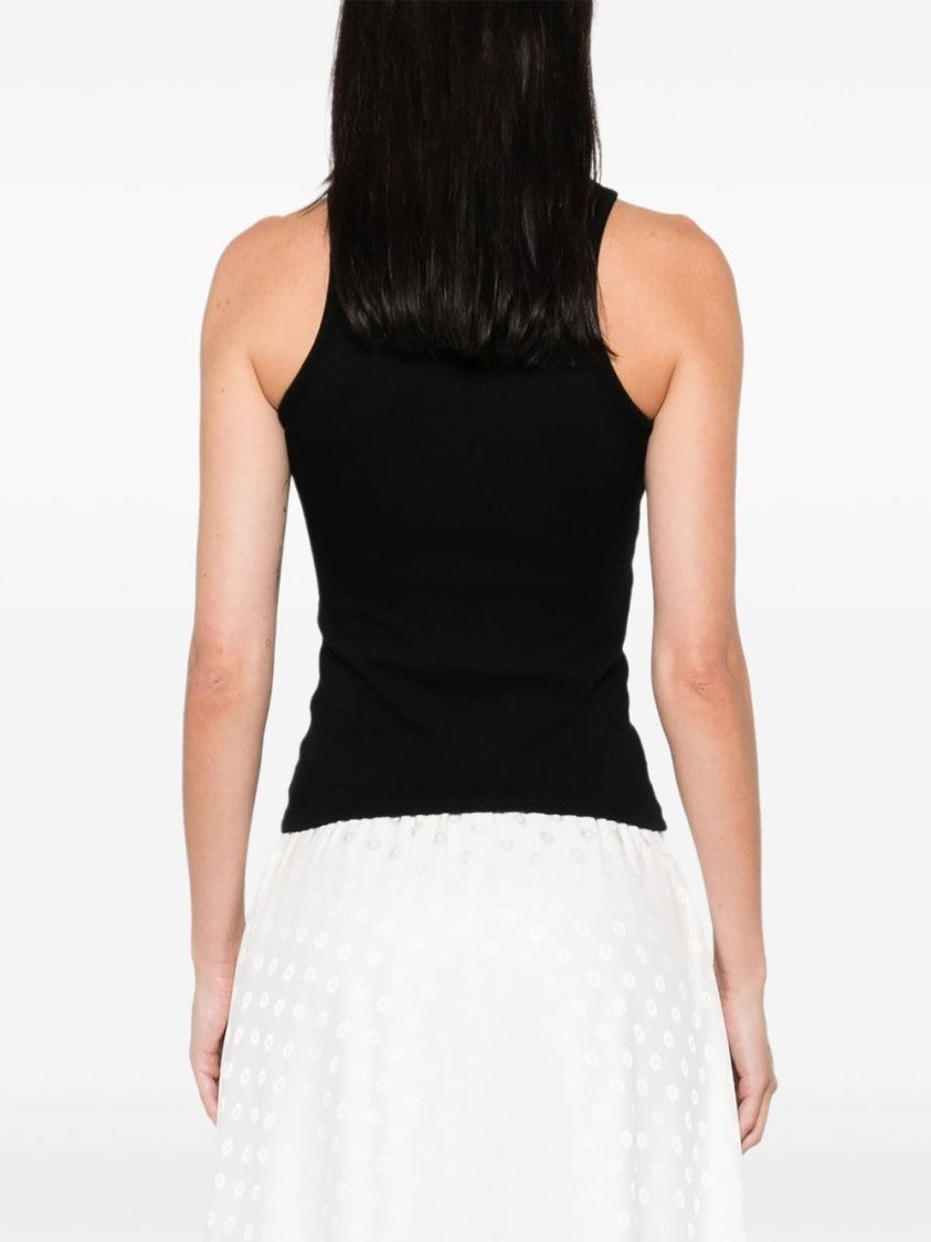 Vivienne Westwood Black Ribbed Sleeveless Orb Top