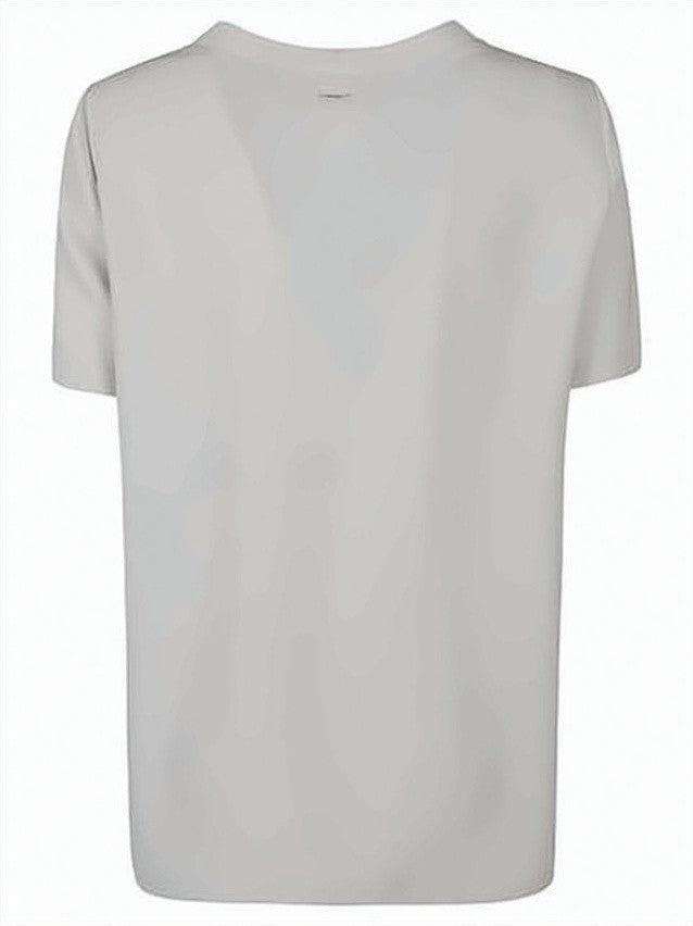 Max Mara Short-Sleeved Relaxed-Fit Top In Soft Grey Fabric