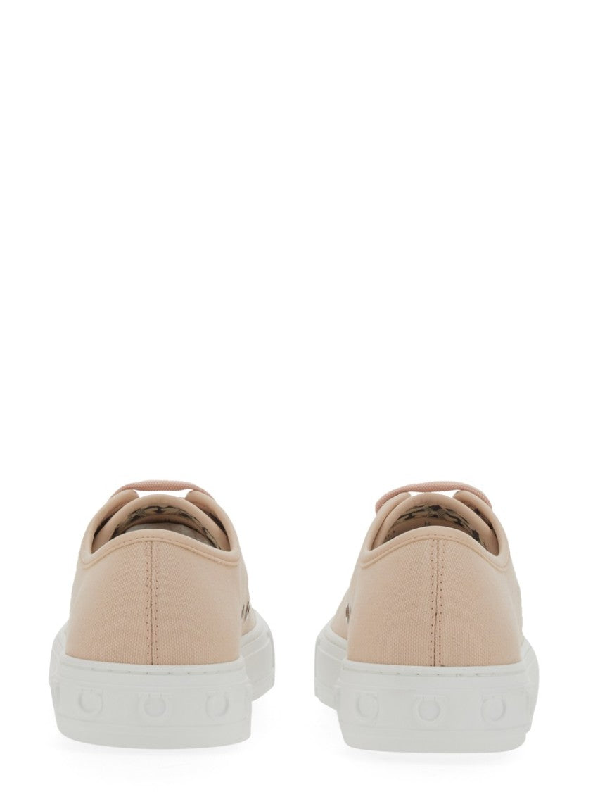 Ferragamo Low-Top Beige Sneakers With Subtle Logo