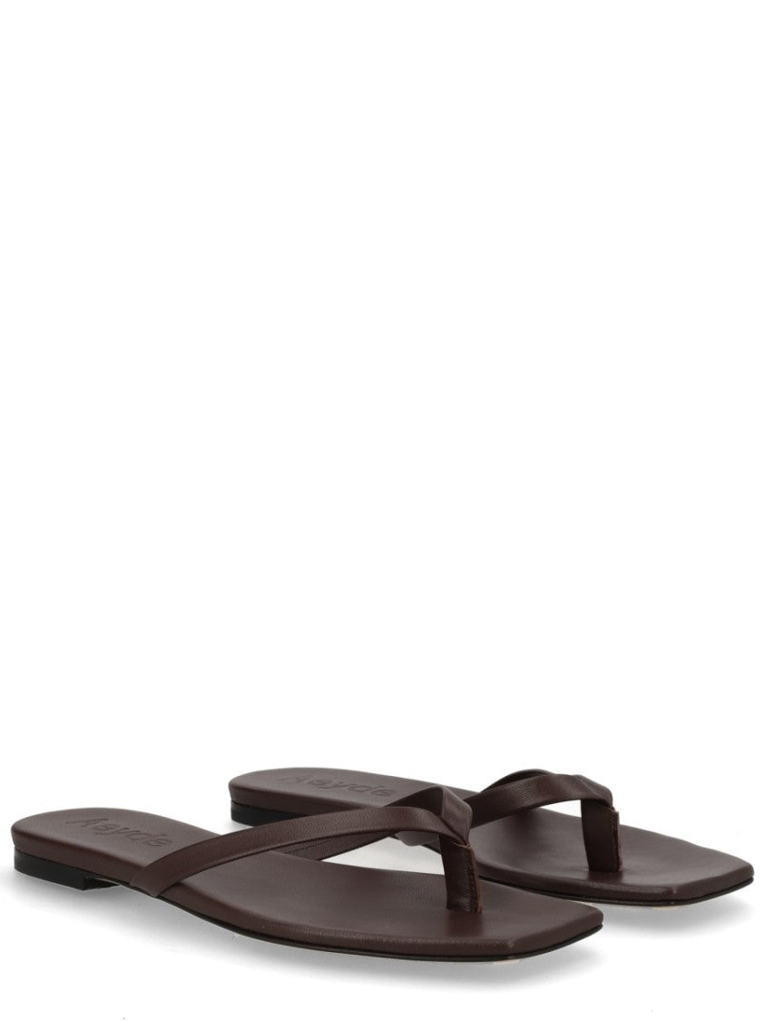 Aeydē Neutrals Renee Square Toe Nappa Leather Sandals