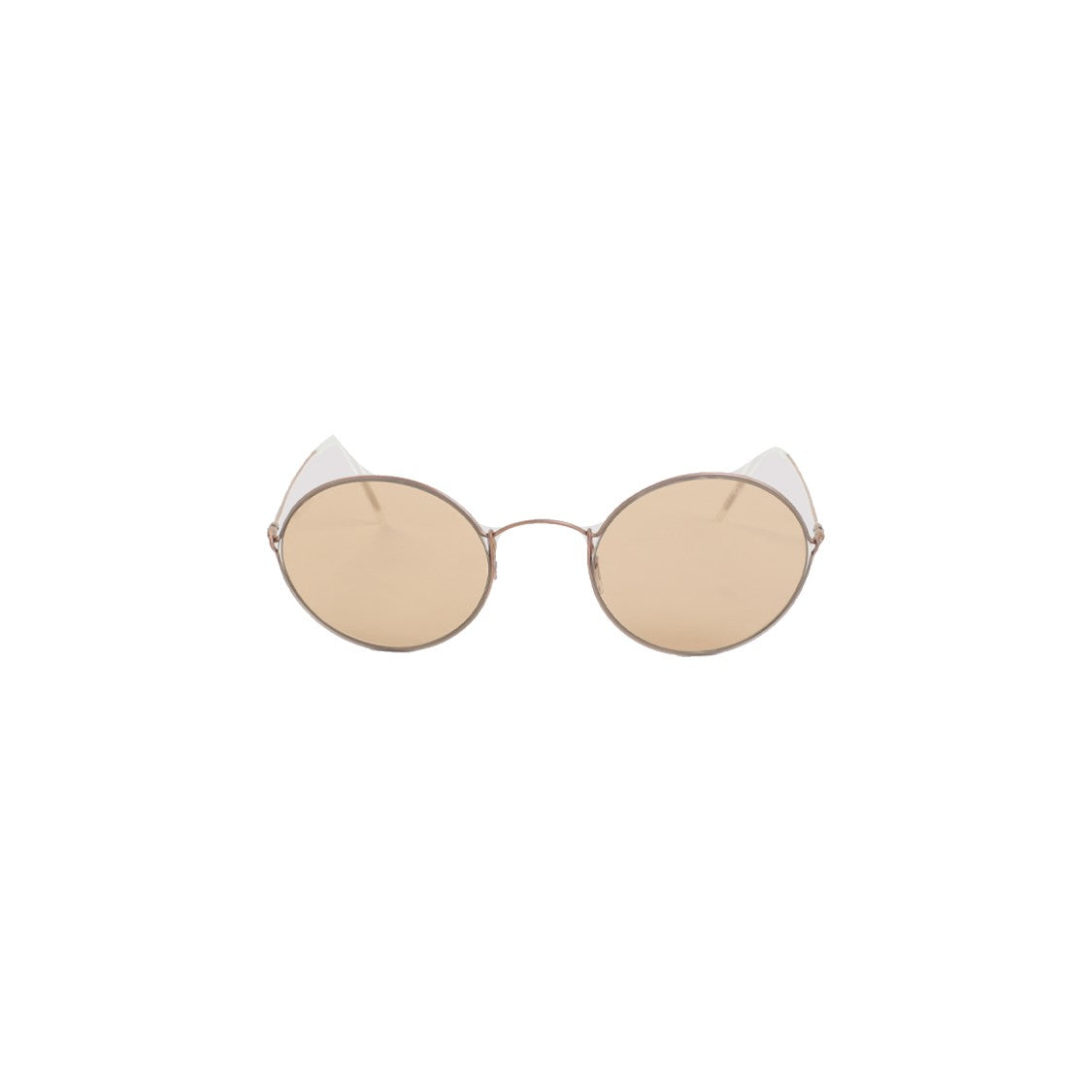 Giorgio Armani Matte Bronze Frame Sunglasses With Round Gold Lenses