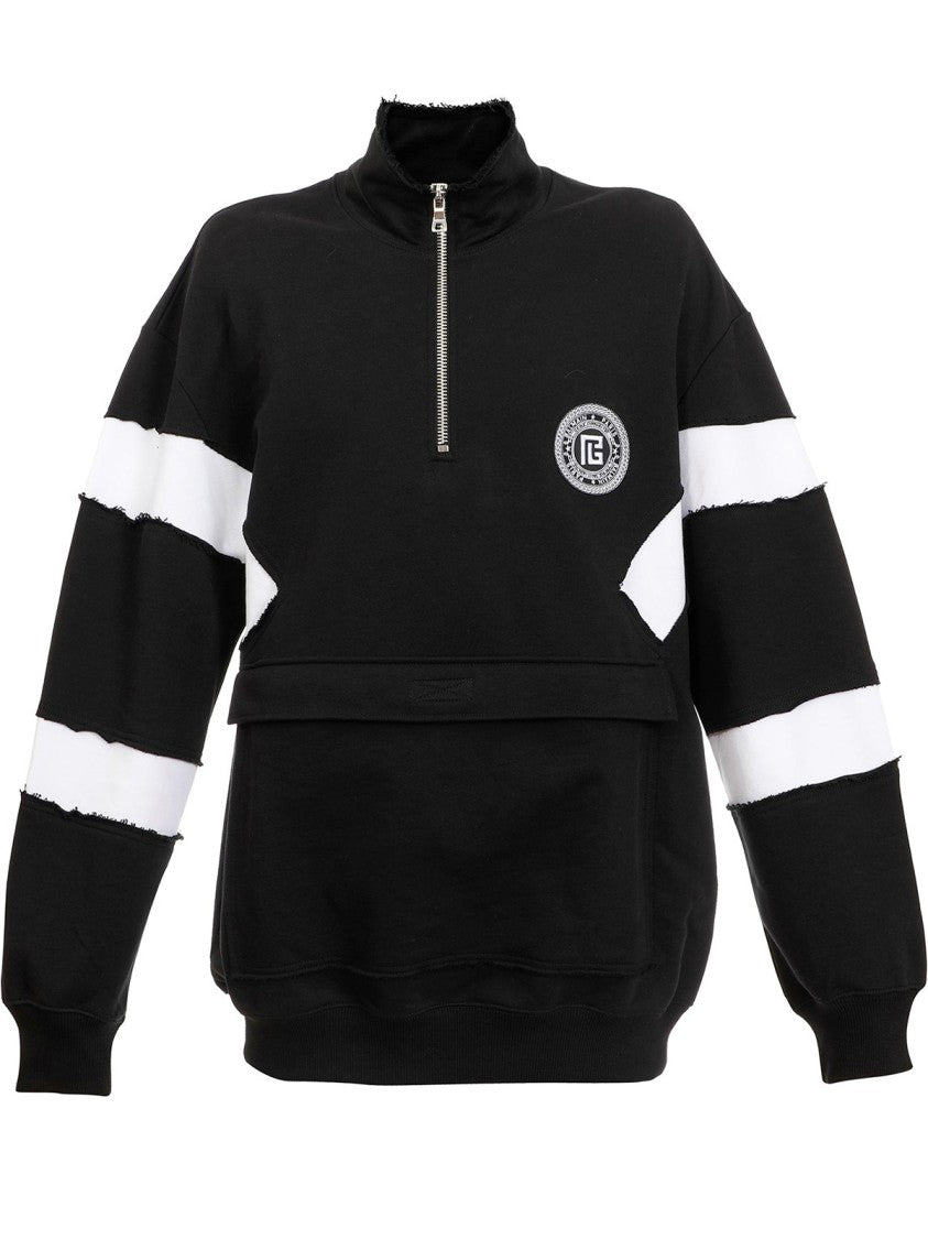 Balmain Circle Logo Cotton Sweatshirt