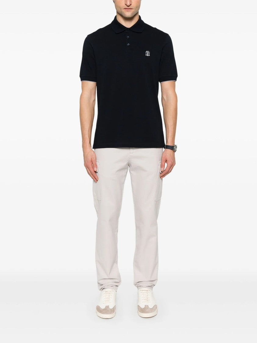 Brunello Cucinelli Short-Sleeve Traditional Collar Cotton Polo